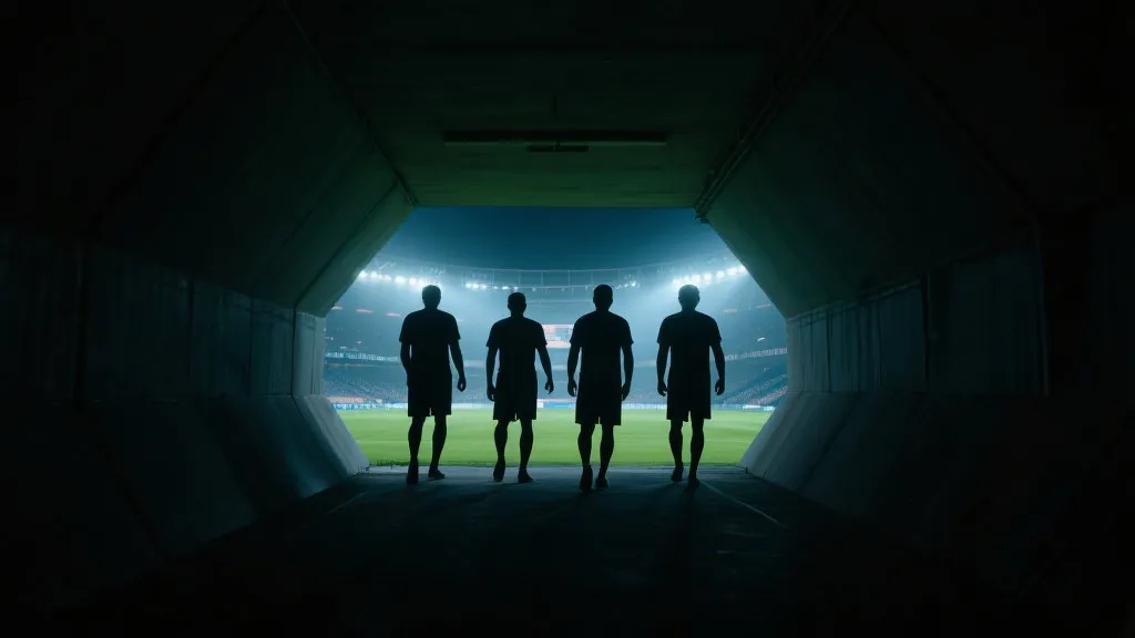 世界杯预选赛压力与跨洲附加赛的紧张氛围插画